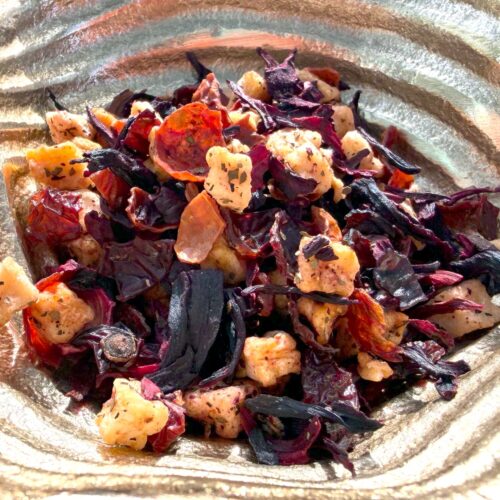 St. Charles Strawberry loose-leaf strawberry hibiscus iced tea blend — caffeine-free